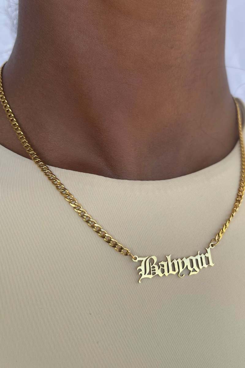 Babygirl Nameplate Necklace Deets Jewelry